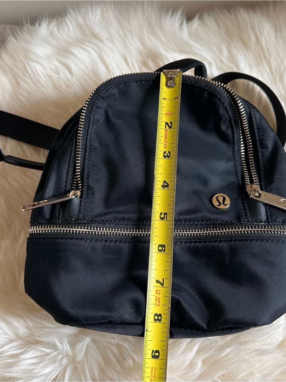 lululemon athletica Everywhere Black Mini Backpack with Gold Accents - Picture 8 of 9